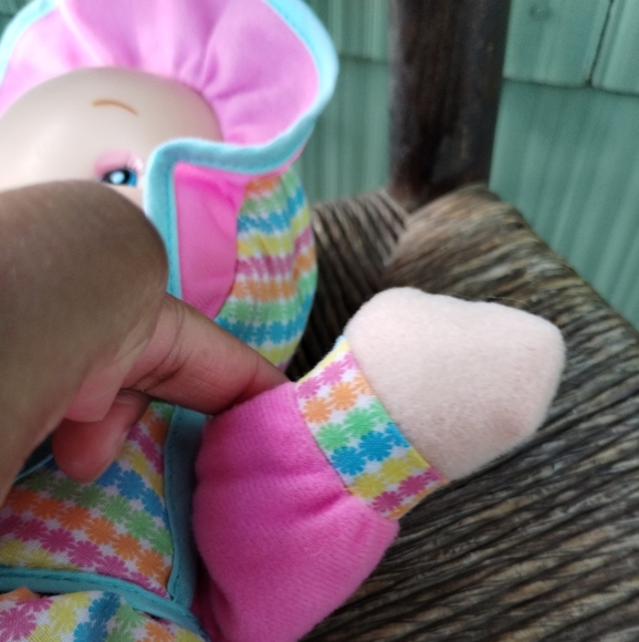 Baby's First Giggles 13" Baby Doll Plush Soft Body Pink Girl Baby Doll Lovey - Picture 6 of 15